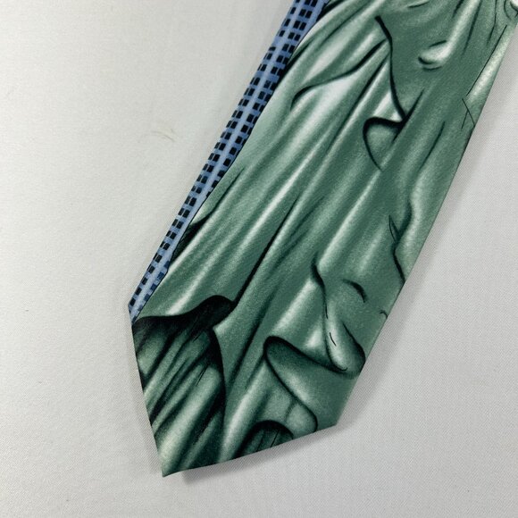 Vintage Rene Chagal Statue of Liberty Tie Necktie New York Empire State Building - Picture 4 of 10